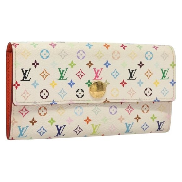 LOUIS VUITTON Multicolor Portefeuille Sarah Wallet White - Picture 1 of 15